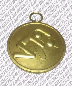 FILA Wrestling European Championship 1981 Lodz Poland award gold medal made of heavy metal, 65 x 60 mm.