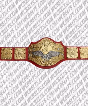 IWA Superstar Billy Graham World Heavyweight Wrestling Championship Belt with gold-plated brass plate and genuine leather strap