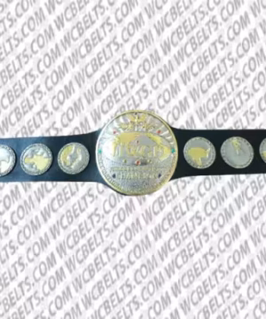 Authentic IWGP Junior Heavyweight Tag Team Championship replica belt with brass plates and black leather strap