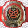 Lucha Underground Trios Championship belt with 4mm brass plate and genuine leather strap