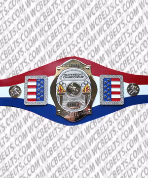 NWA National Heavyweight Champion wrestling belt with zinc plates and genuine leather strap