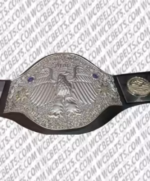 WWF Old Heavyweight Championship Belt replica with dual gold and silver plating on genuine leather strap