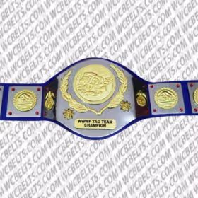WWWF Championship Belt with gold-plated brass plate and genuine leather strap