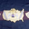 WWWF Rogers World Champion Belt with brass dual plating and black leather strap