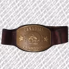 WFWA Canadian Heavyweight Championship Belt inspired by Tony Condello, featuring brass plates and genuine leather strap.