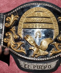 UWA World Light Heavy Weight Jr Champion Belt EL PULPO Universal Wrestling Assoc