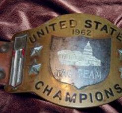 WWWF United States Tag Team Championships Belt 1962 Mark Lewin Don Curtis NWA