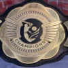 IL T20 Cricket League World Championship Belt 2023 with brass plates and leather strap